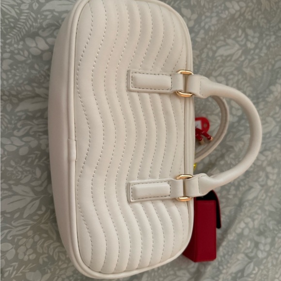 Aldo White Quilted Bag with Red and Yellow Accents - Picture 3 of 3